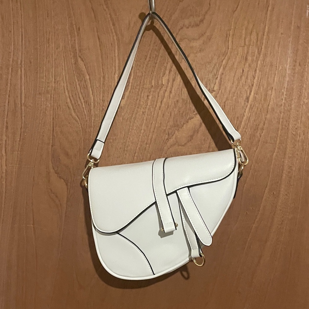 Elegant White Saddle Bag